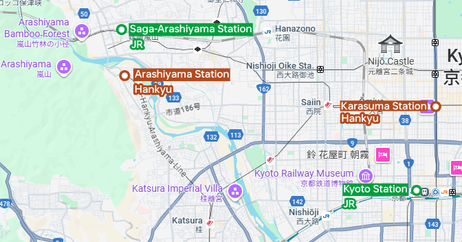 Arashiyama rail map