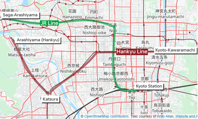 Arashiyama rail map