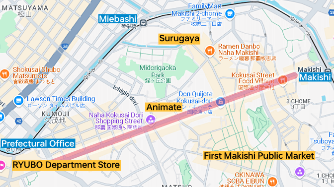 Naha Kokusai Dori Shopping Street Map